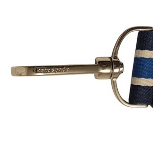 kate spade Gold-Tone Keyring with Navy and White Striped Strap